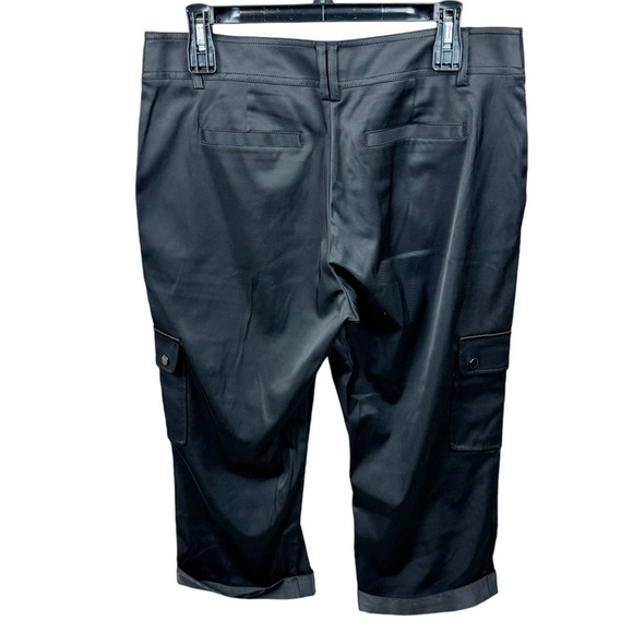 Vintage Cache Black Cargo Cropped Pants Size 10 - Picture 2 of 9